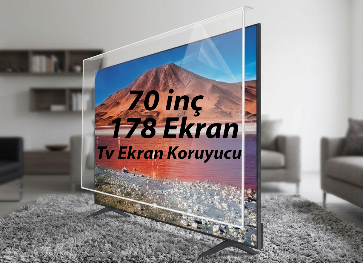 70 İnç 178 Ekran TV Ekran Koruyucu - Flat & Curved Darbe Emici Kırılmaz Zırh Panel