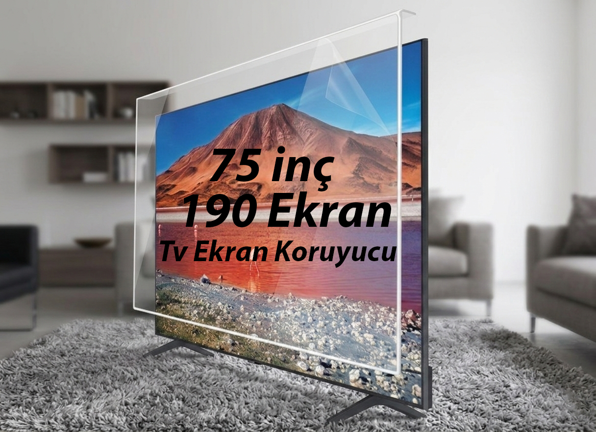 75 İnç 190 Ekran TV Ekran Koruyucu - Flat & Curved Darbe Emici Kırılmaz Zırh Panel